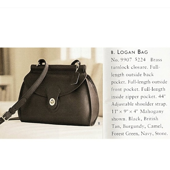 Vintage Coach Logan Crossbody/Shoulder Bag In Glovetanned British Tan Leather - Picture 13 of 14